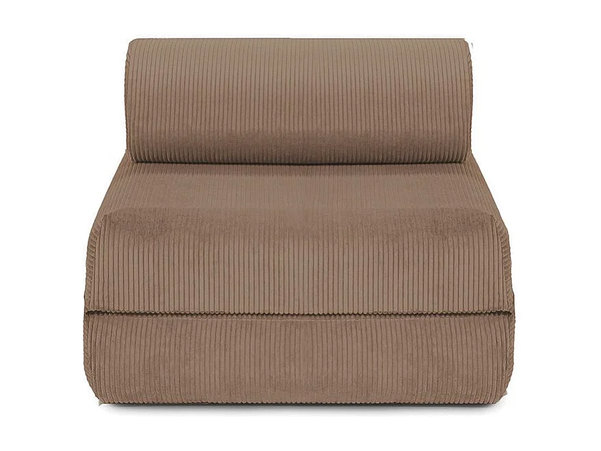 Fauteuil modulable et convertible - Velours côtelé - Taupe