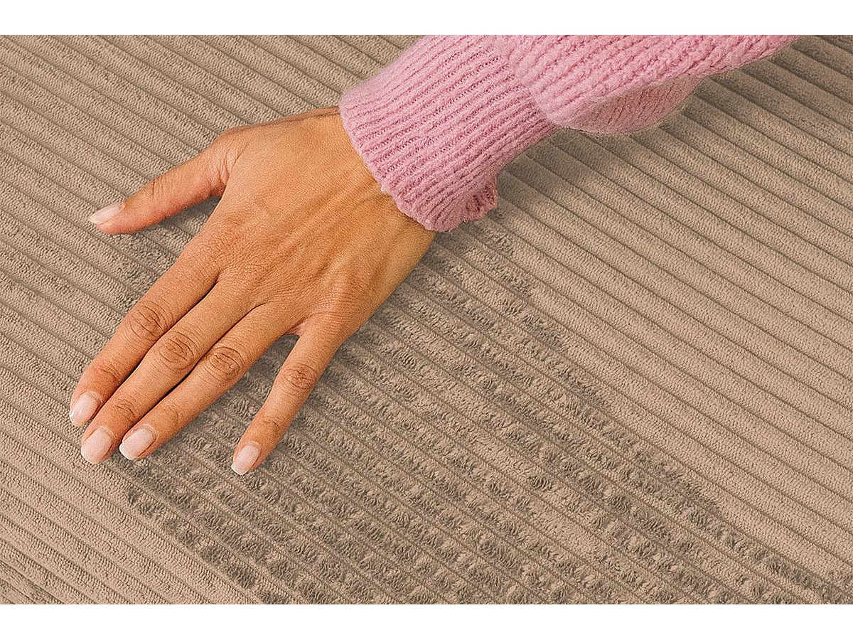 Fauteuil modulable et convertible - Velours côtelé - Taupe