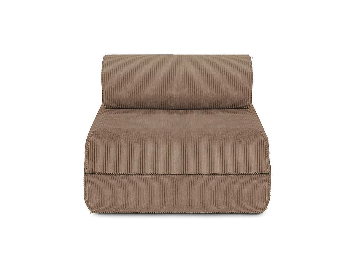 Fauteuil modulable et convertible - Velours côtelé - Taupe