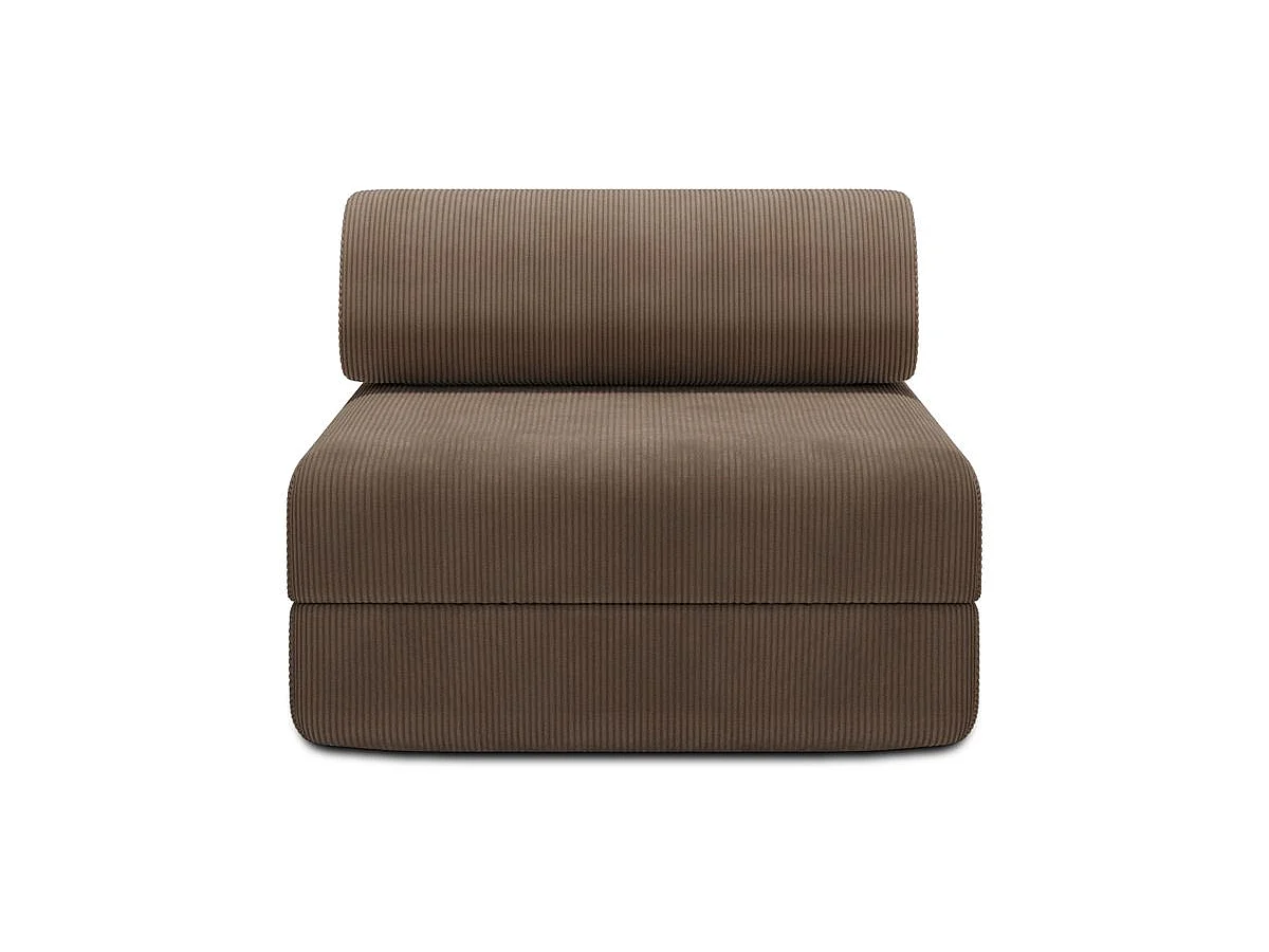 Fauteuil modulable et convertible - Velours côtelé - Taupe