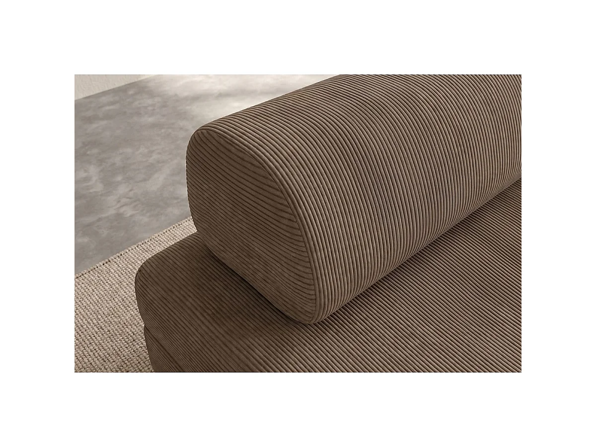 Fauteuil modulable et convertible - Velours côtelé - Taupe