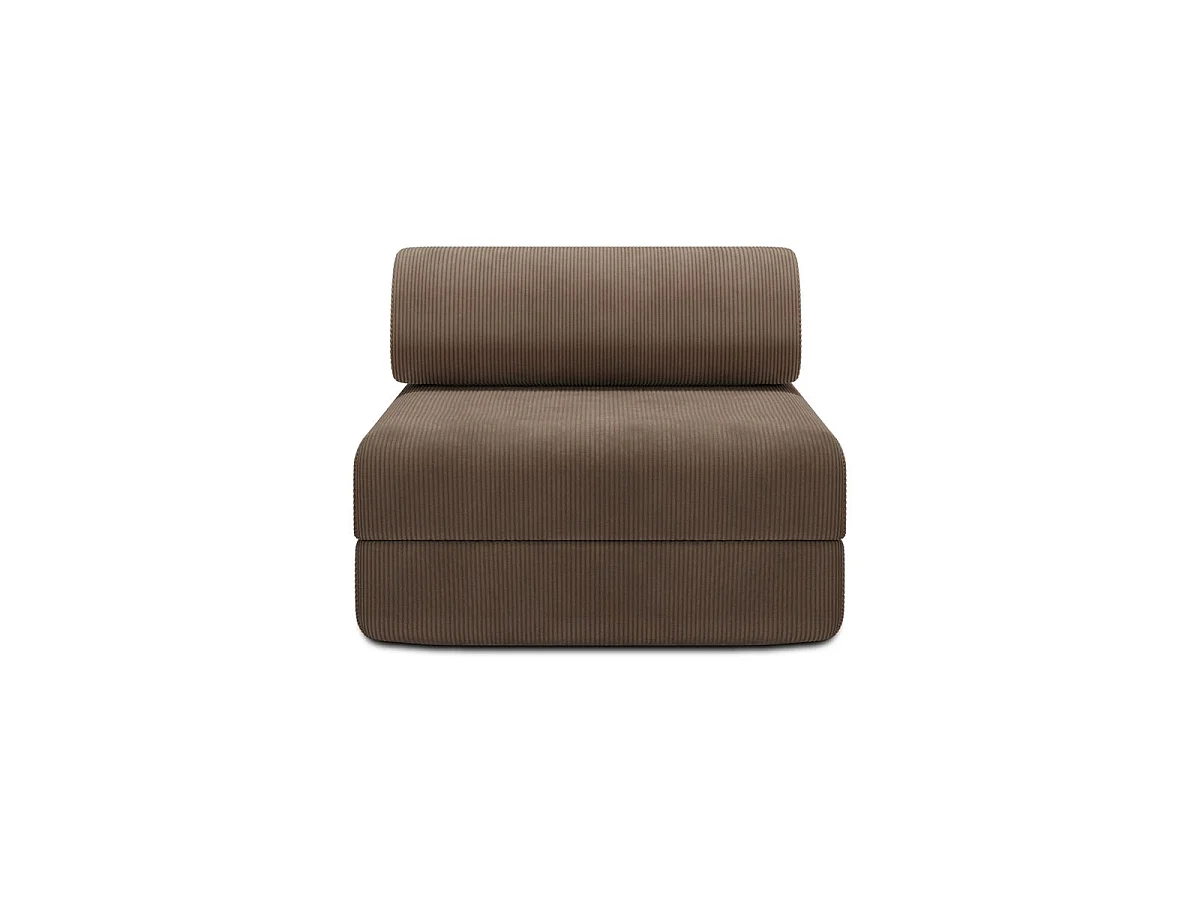 Omvormbare fauteuil in taupe corduroy
