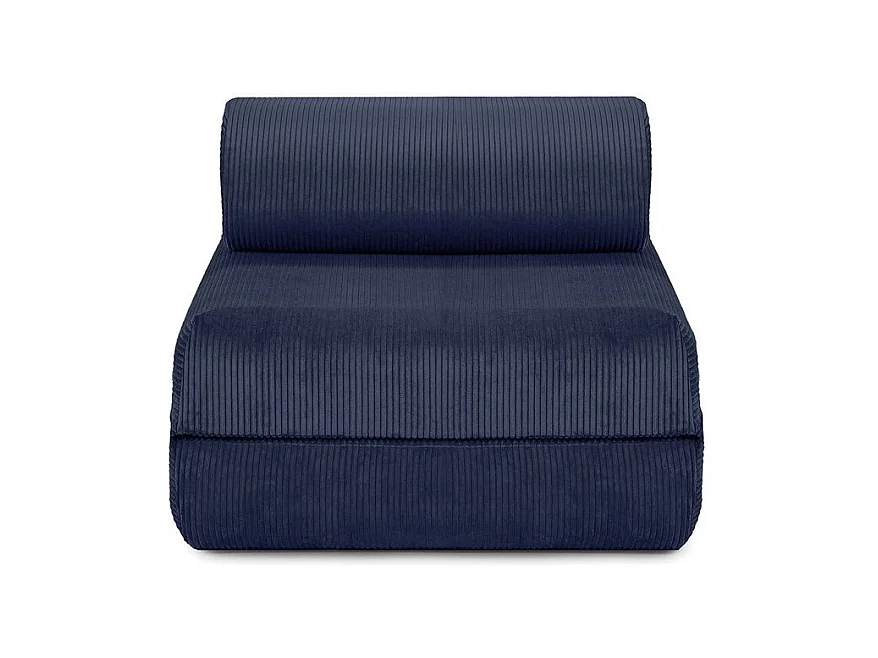 Fauteuil modulable et convertible - Velours côtelé - Bleu