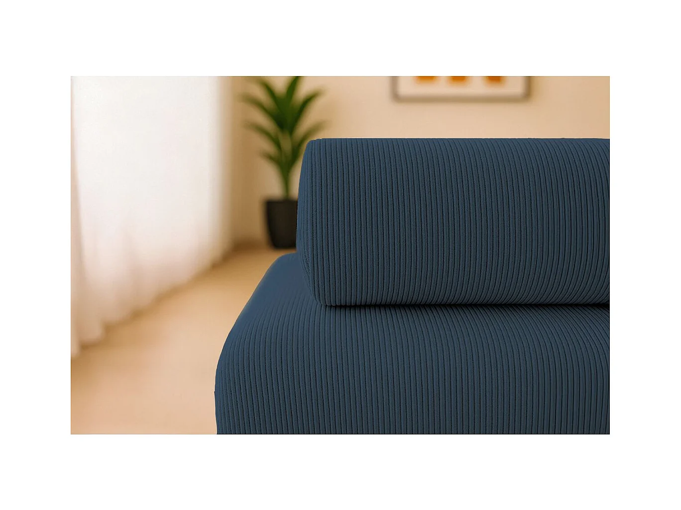 Fauteuil modulable et convertible - Velours côtelé - Bleu