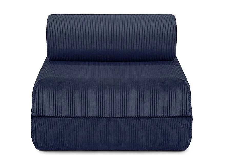 Fauteuil modulable et convertible - Velours côtelé - Bleu