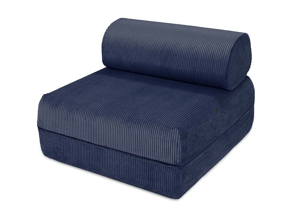 Fauteuil modulable et convertible - Velours côtelé - Bleu