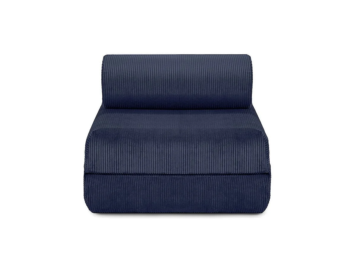Fauteuil modulable et convertible - Velours côtelé - Bleu