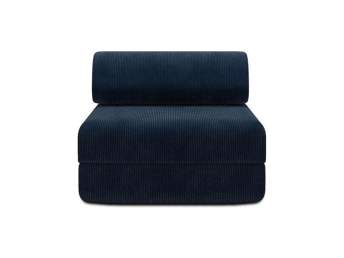 Fauteuil modulable et convertible - Velours côtelé - Bleu
