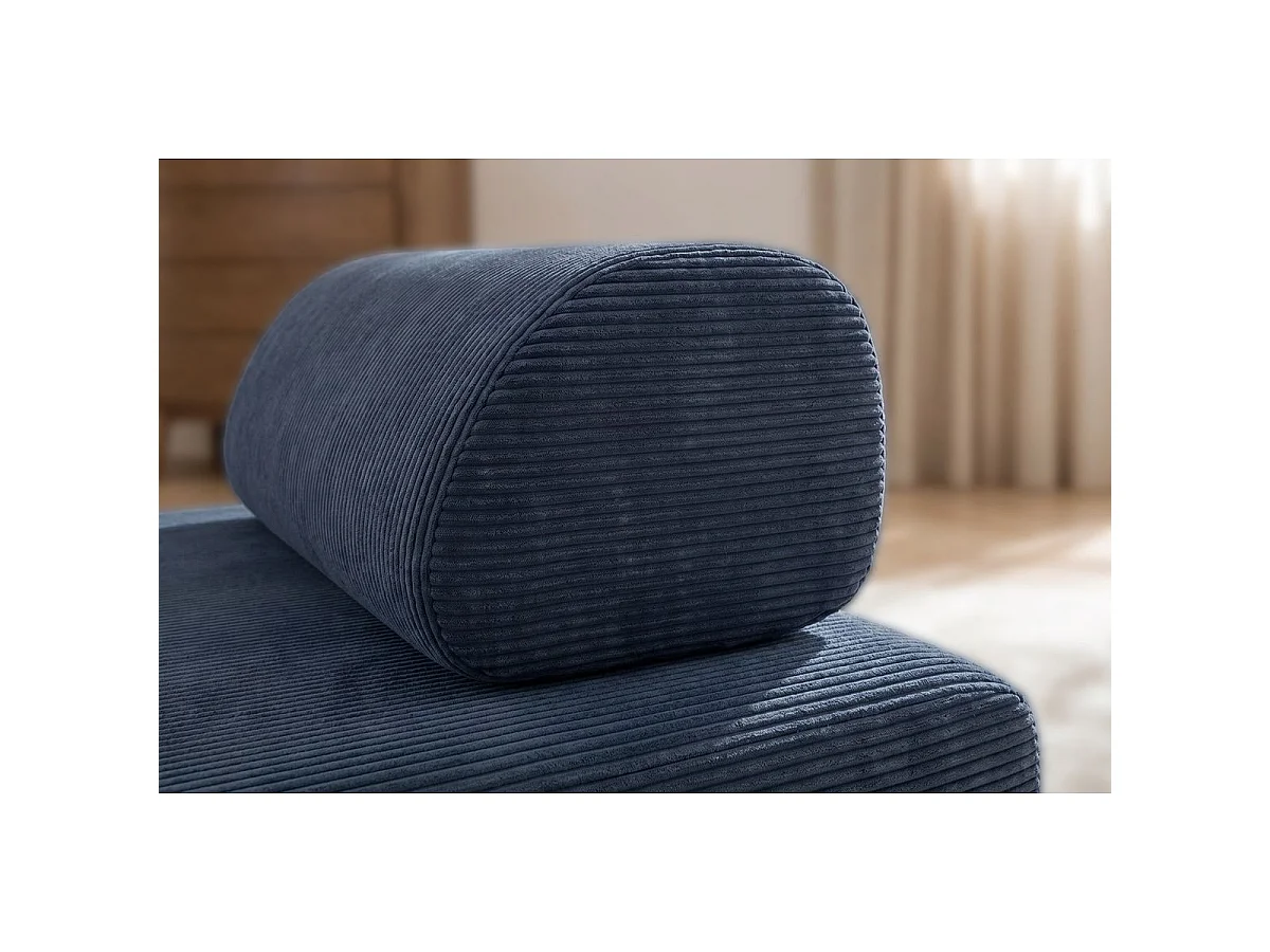 Fauteuil modulable et convertible - Velours côtelé - Bleu