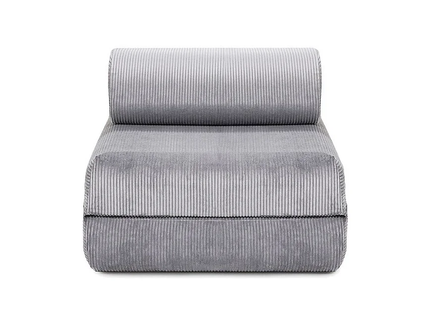 Fauteuil modulable et convertible - Velours côtelé - Gris clair