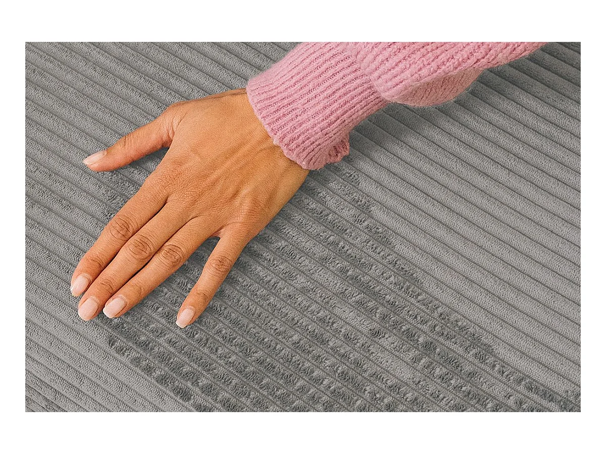 Fauteuil modulable et convertible - Velours côtelé - Gris clair