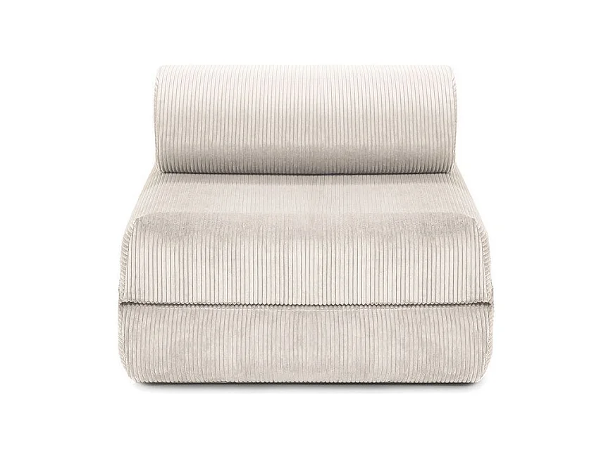 Fauteuil modulable et convertible - Velours côtelé - Blanc