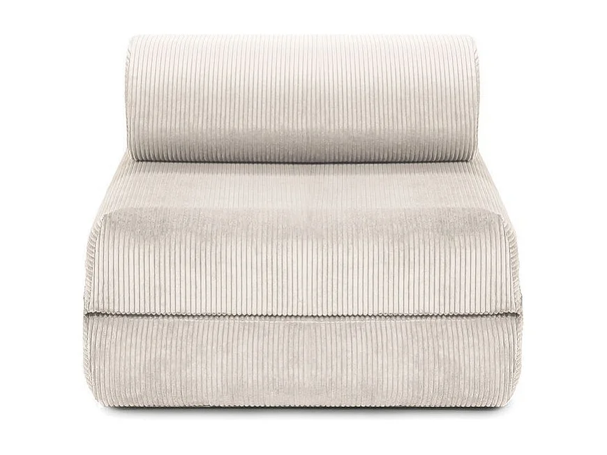 Fauteuil modulable et convertible - Velours côtelé - Blanc