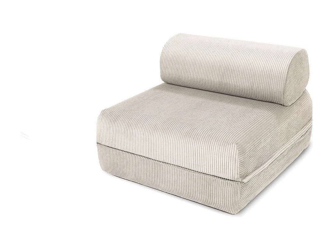 Fauteuil modulable et convertible - Velours côtelé - Blanc