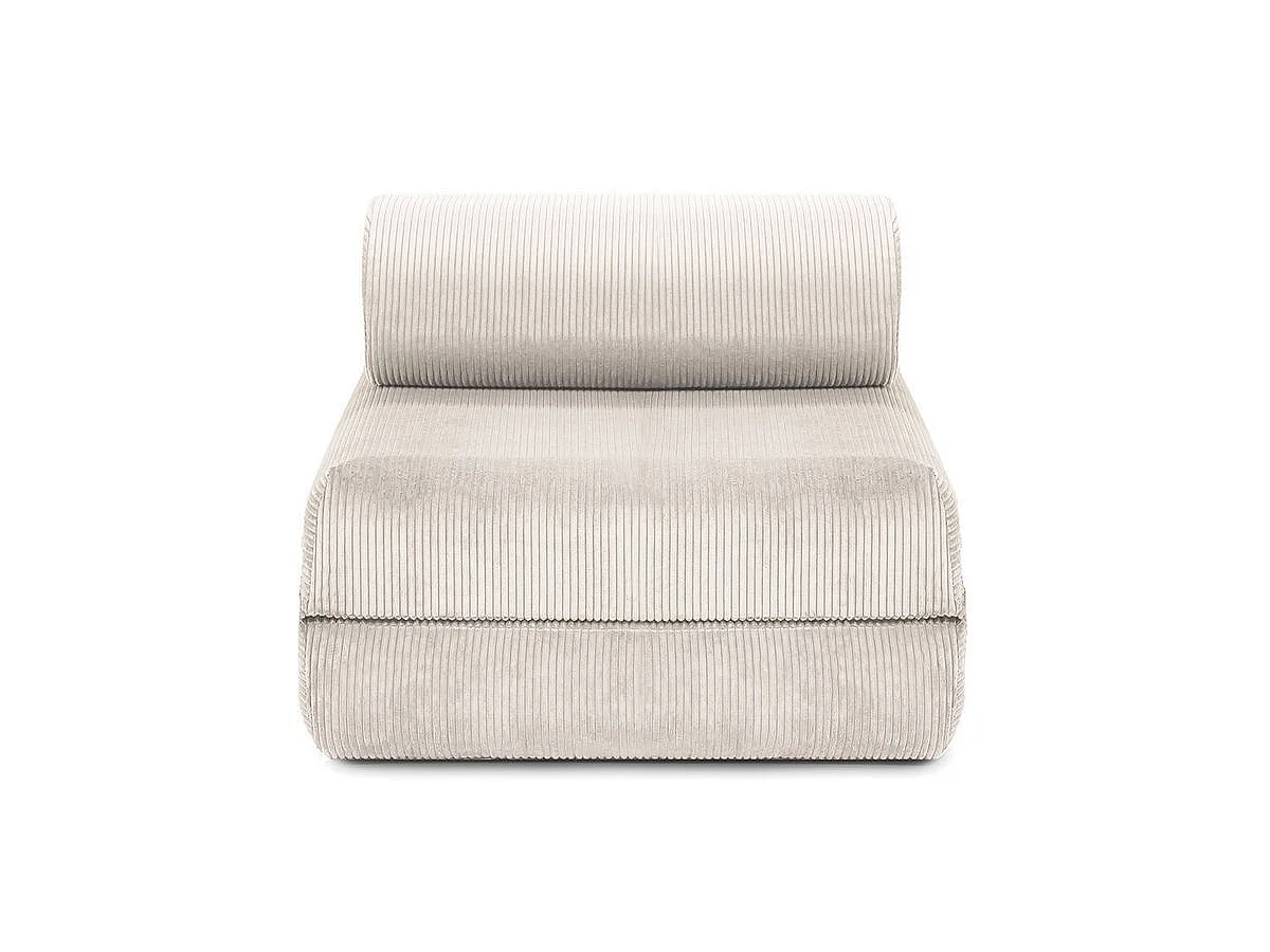 Fauteuil modulable et convertible - Velours côtelé - Blanc