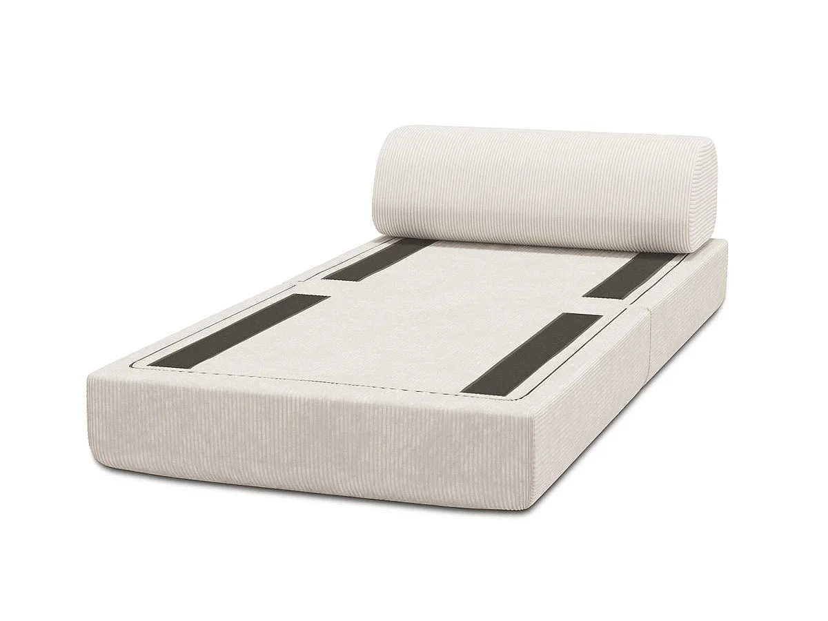 Fauteuil modulable et convertible - Velours côtelé - Blanc