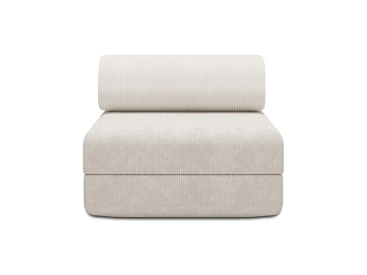 Fauteuil modulable et convertible - Velours côtelé - Blanc