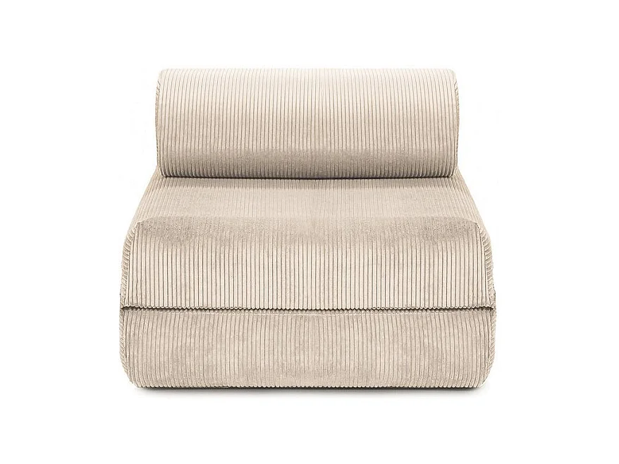 Fauteuil modulable et convertible - Velours côtelé - Beige