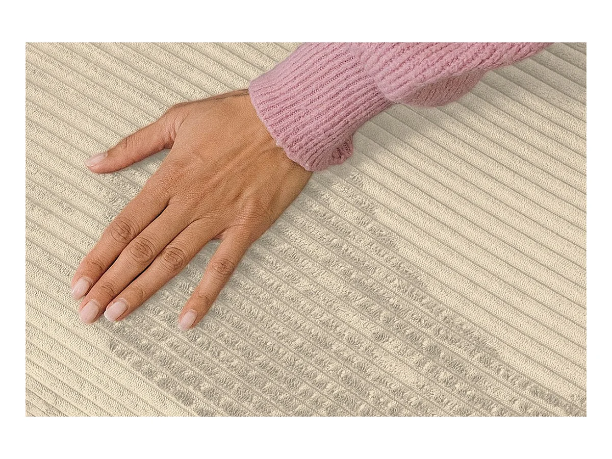 Fauteuil modulable et convertible - Velours côtelé - Beige