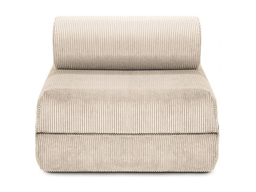 Fauteuil modulable et convertible - Velours côtelé - Beige