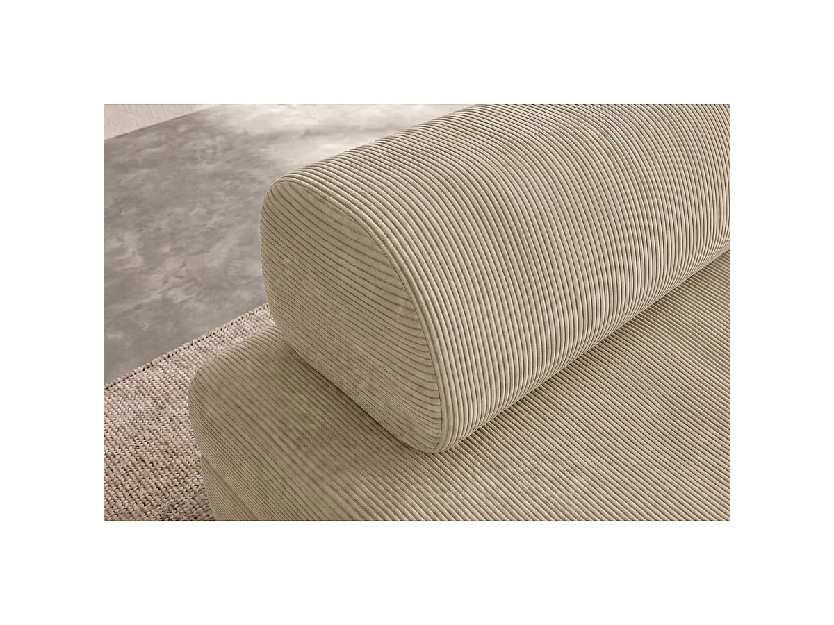 Fauteuil modulable et convertible - Velours côtelé - Beige