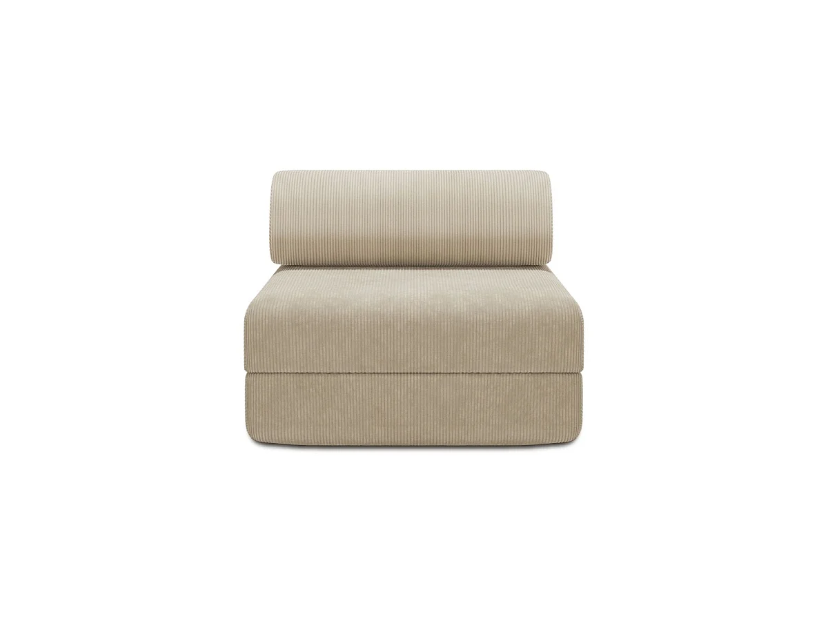 Verstelbare fauteuil in beige corduroy