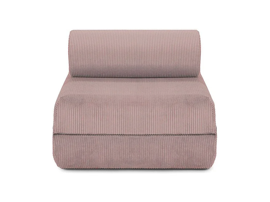 Fauteuil modulable et convertible - Velours côtelé - Rose pâle