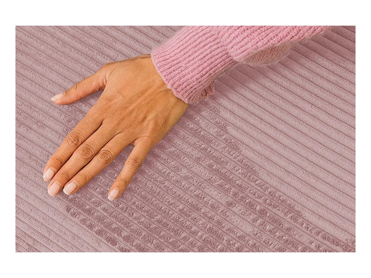 Fauteuil modulable et convertible - Velours côtelé - Rose pâle