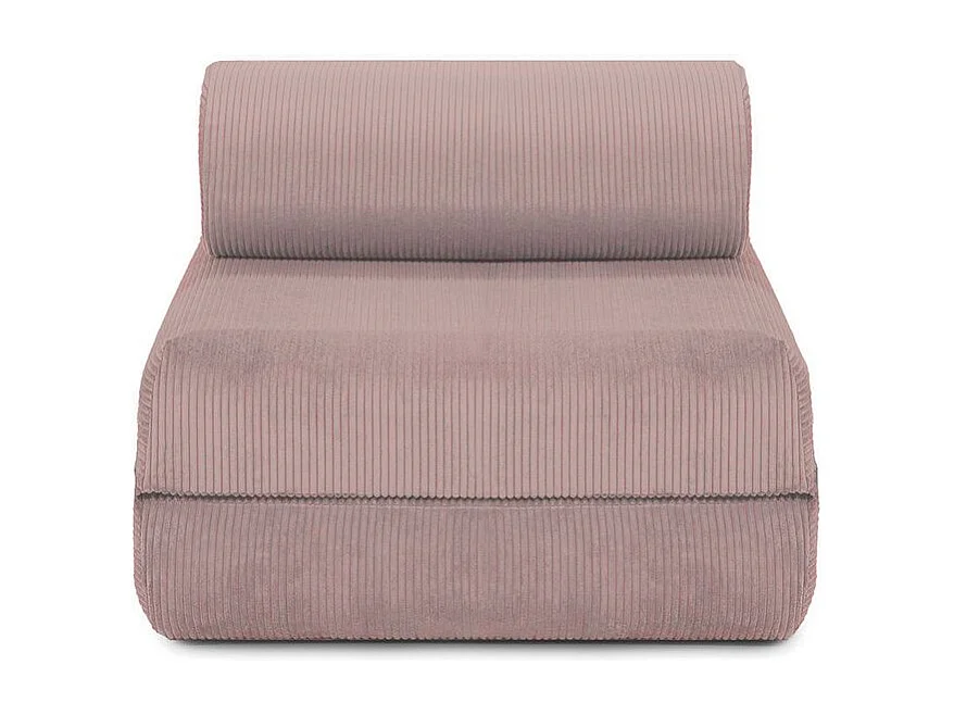 Fauteuil modulable et convertible - Velours côtelé - Rose pâle