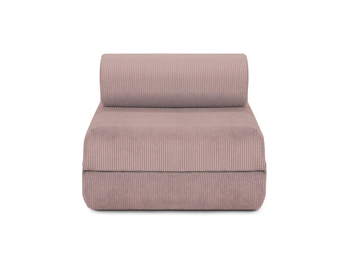 Fauteuil modulable et convertible - Velours côtelé - Rose pâle