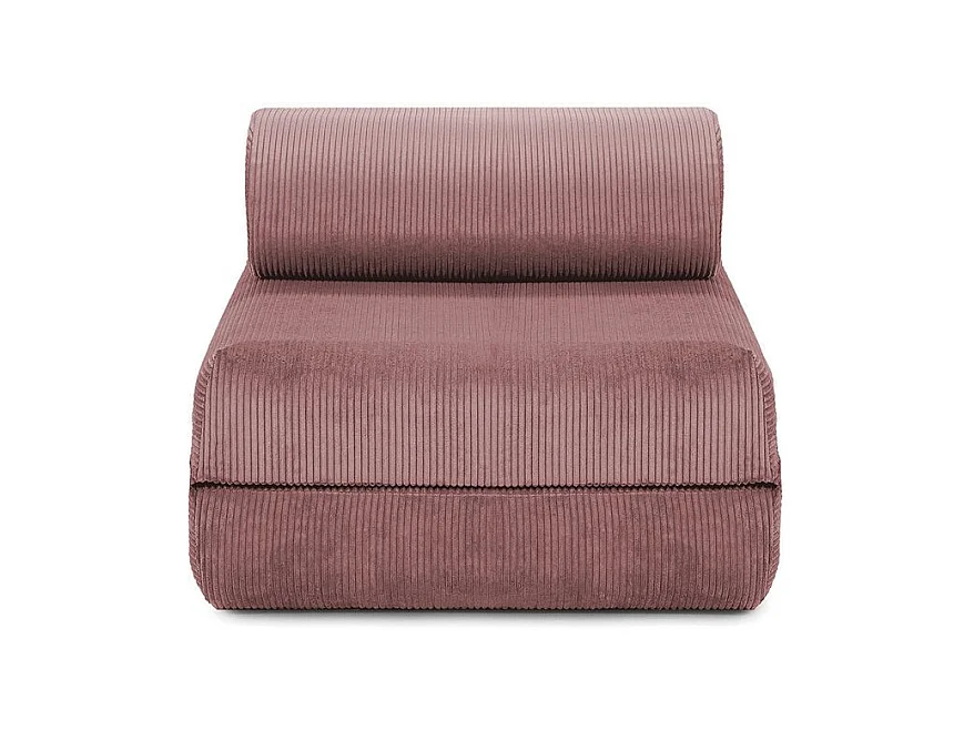 Fauteuil modulable et convertible - Velours côtelé - Rose