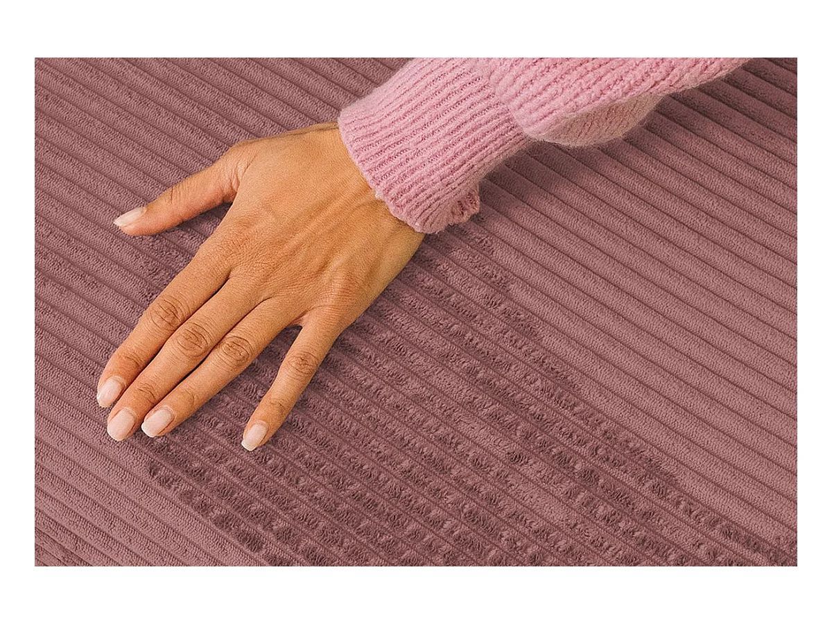 Fauteuil modulable et convertible - Velours côtelé - Rose