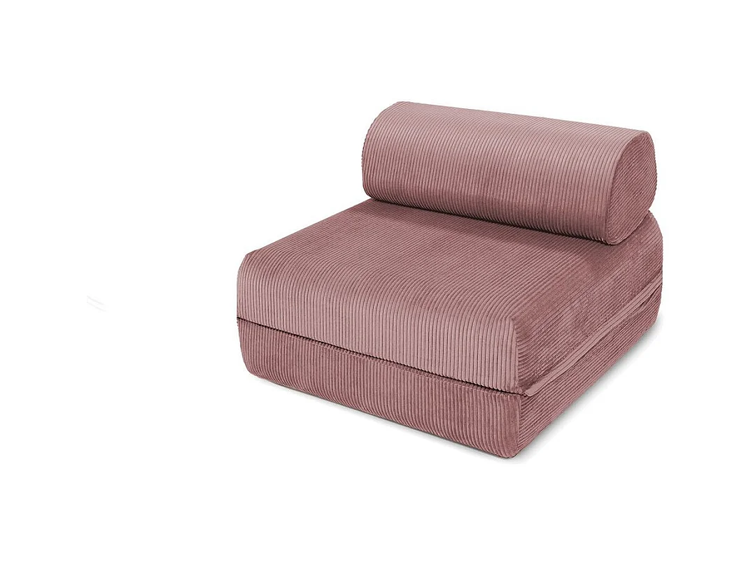 Fauteuil modulable et convertible - Velours côtelé - Rose