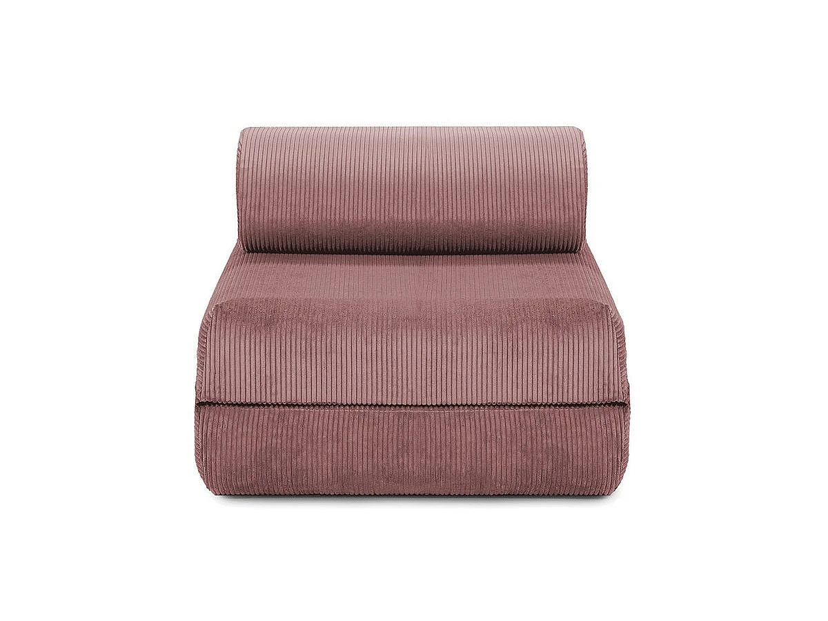 Fauteuil modulable et convertible - Velours côtelé - Rose