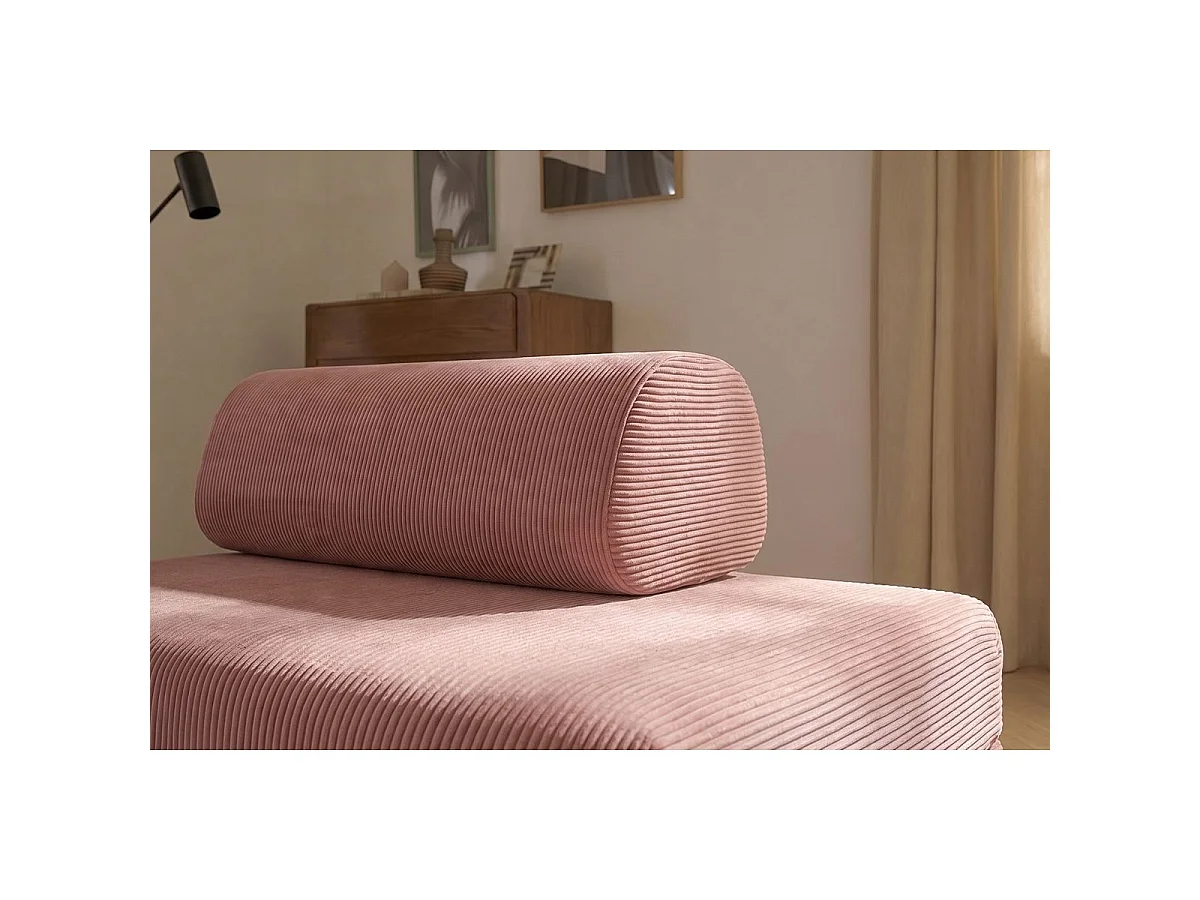 Fauteuil modulable et convertible - Velours côtelé - Rose