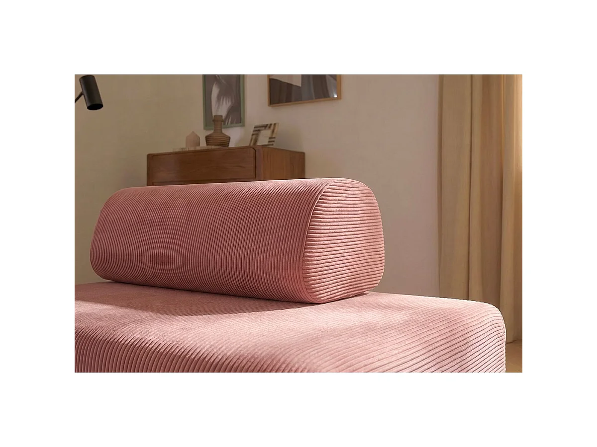 Roze corduroy fauteuil om te bouwen tot fauteuil