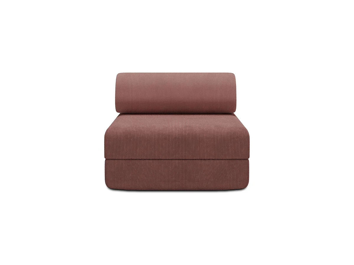 Roze corduroy fauteuil om te bouwen tot fauteuil