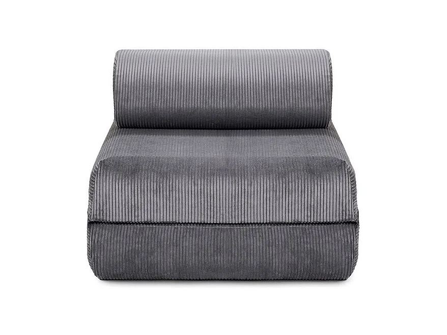 Fauteuil modulable et convertible - Velours côtelé - Gris