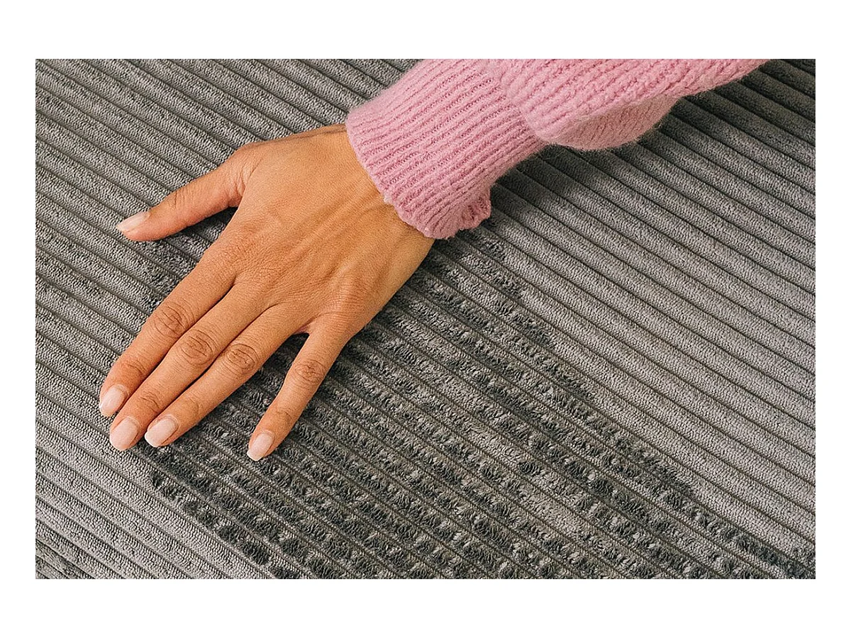 Fauteuil modulable et convertible - Velours côtelé - Gris