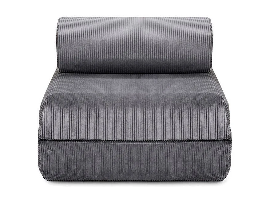 Fauteuil modulable et convertible - Velours côtelé - Gris