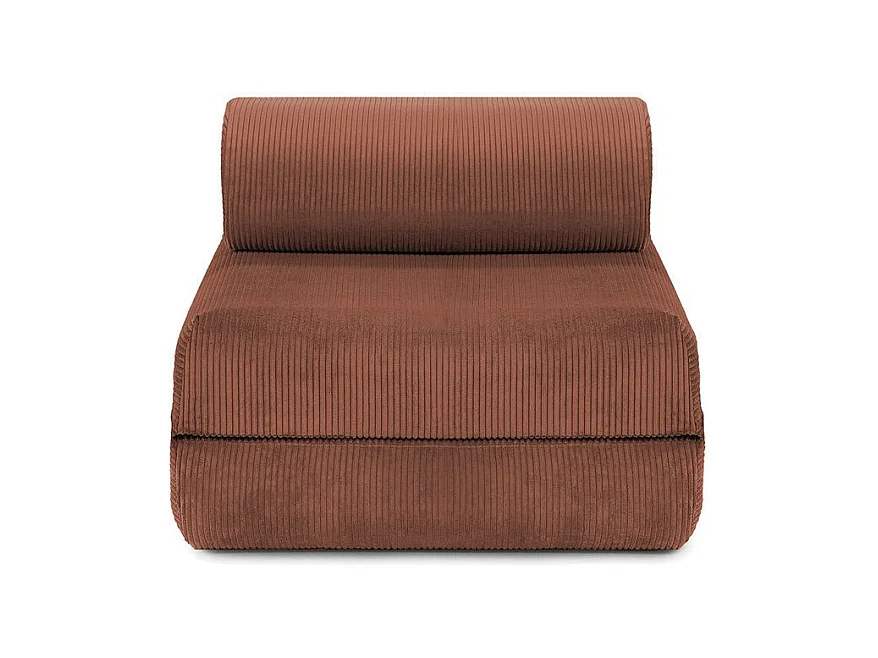 Fauteuil modulable et convertible - Velours côtelé - Terracotta