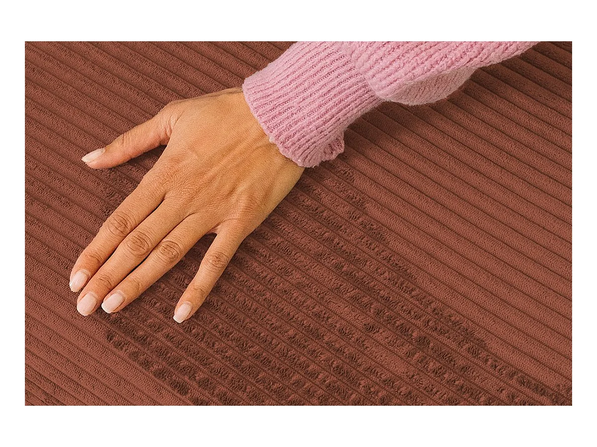 Fauteuil modulable et convertible - Velours côtelé - Terracotta