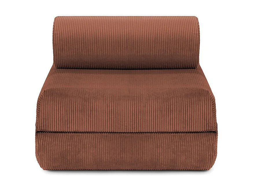 Fauteuil modulable et convertible - Velours côtelé - Terracotta