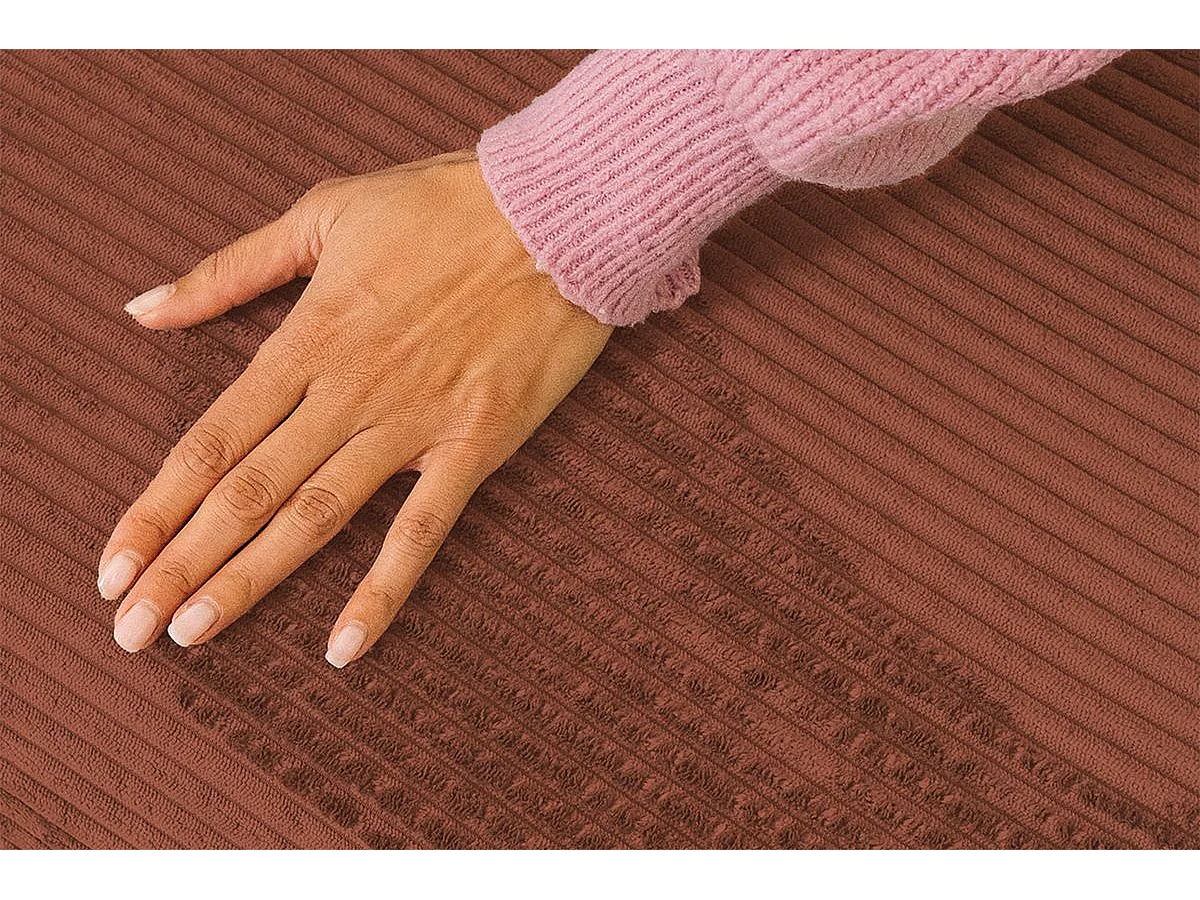 Fauteuil modulable et convertible - Velours côtelé - Terracotta