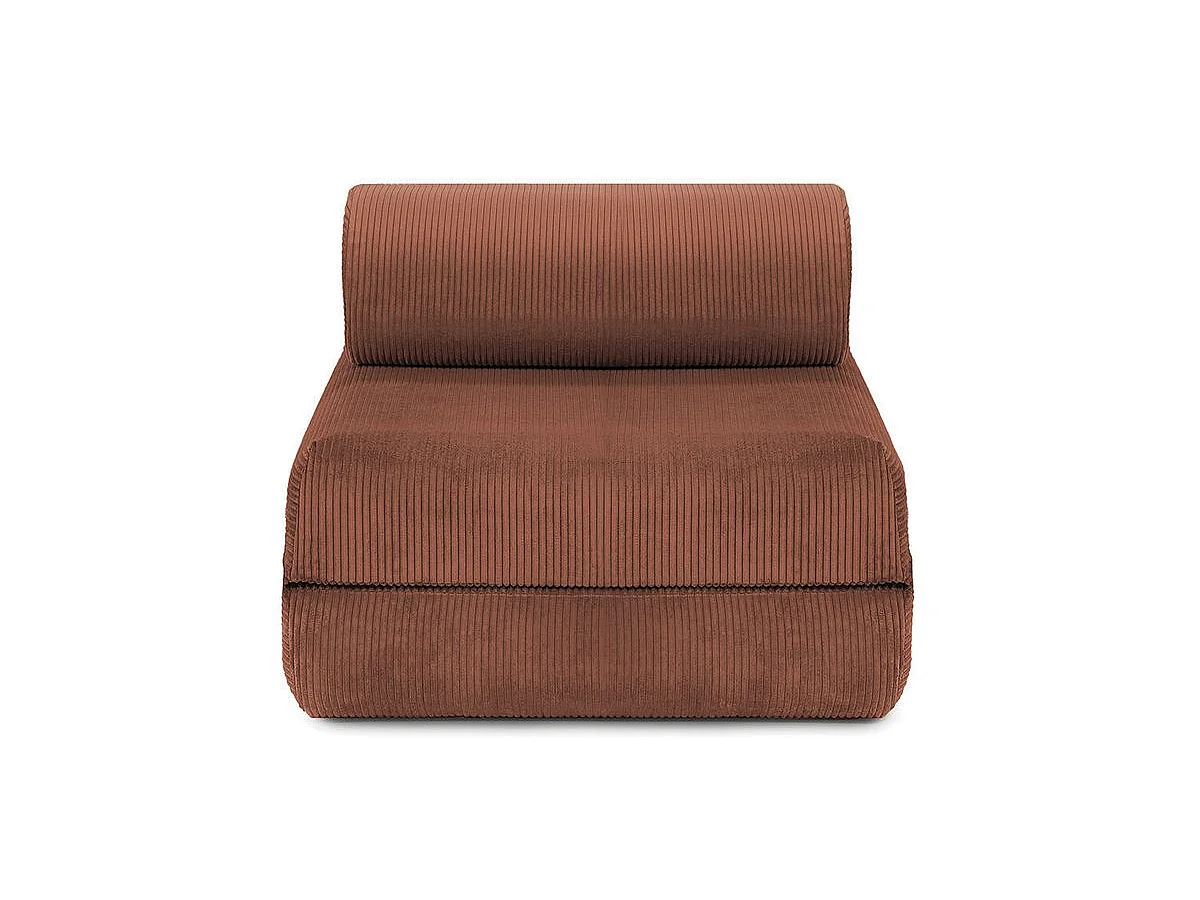 Fauteuil modulable et convertible - Velours côtelé - Terracotta