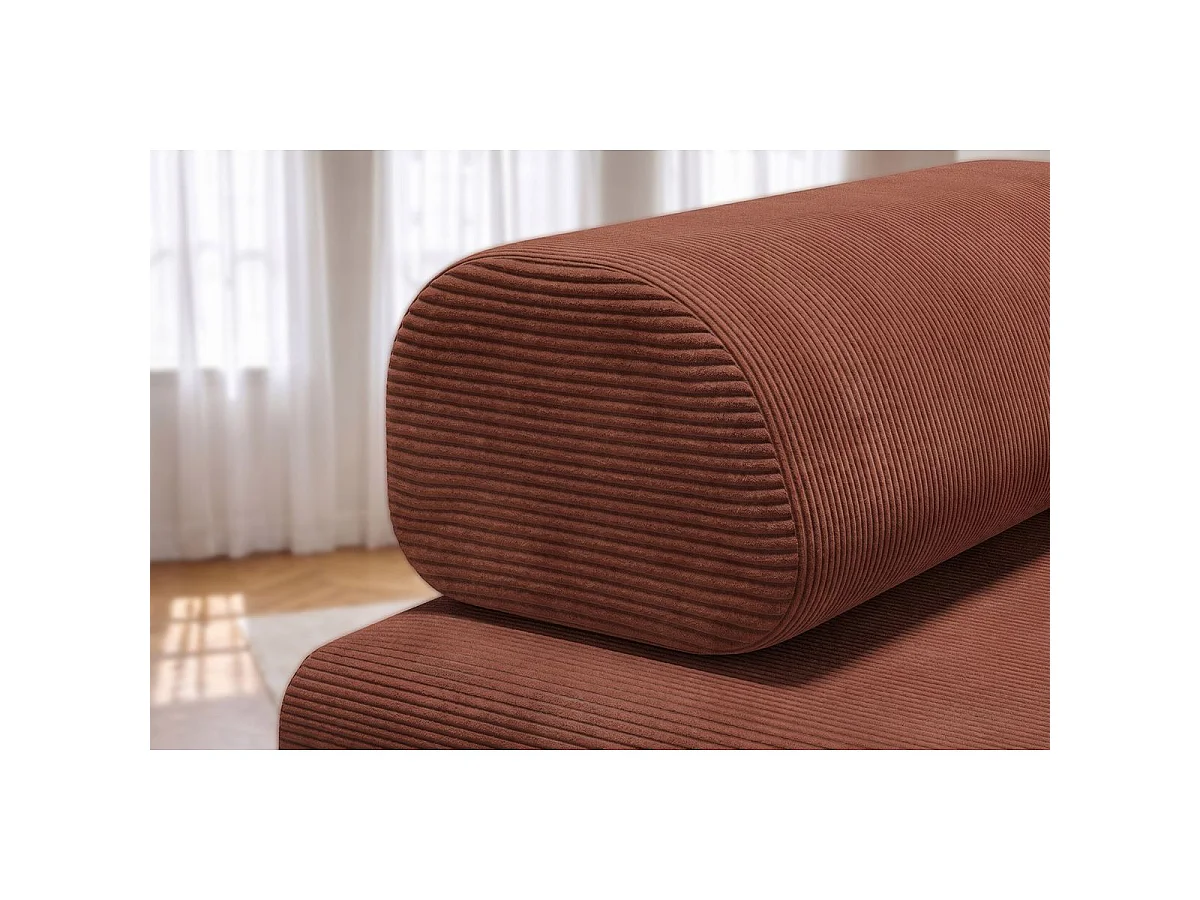 Fauteuil modulable et convertible - Velours côtelé - Terracotta