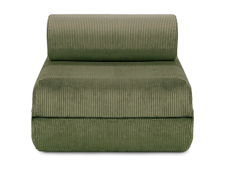 Fauteuil modulable et convertible - Velours côtelé - Vert
