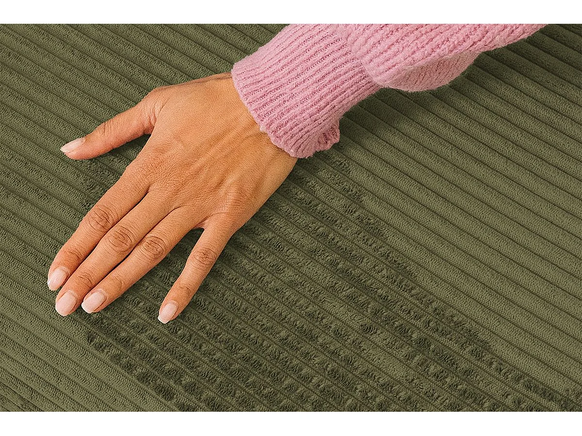 Fauteuil modulable et convertible - Velours côtelé - Vert