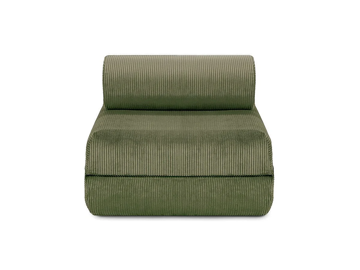 Fauteuil modulable et convertible - Velours côtelé - Vert