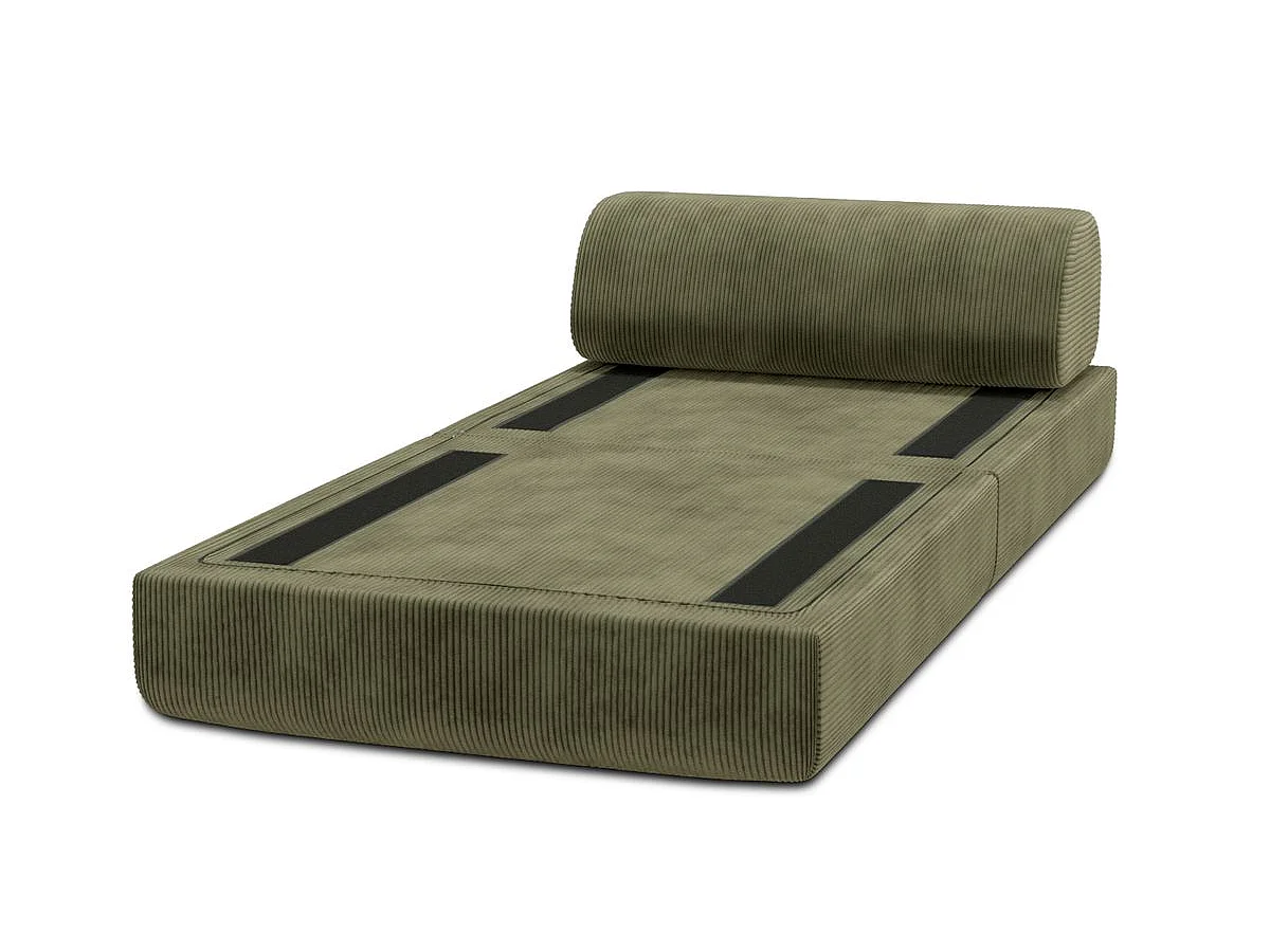 Fauteuil modulable et convertible - Velours côtelé - Vert